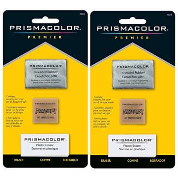 Sanford 2-PACK - Prismacolor Premier Eraser Set - Kneaded, ArtGum and Plastic Erasers, Set of 3