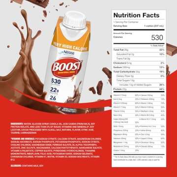 Boost Very High Calorie Chocolate Drink – 22g Protein, 530 Calories, 24 Pack