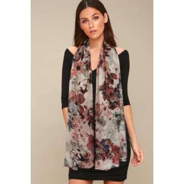 Stylish Floral Print Scarves for Women - GERINLY