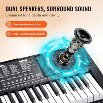 VEVOR 88 Key Digital Piano Keyboard, Semi Weighted Keys, Full Size Electric Keyboard Piano Set with Adjustable Stand Built-In Speakers Sustain Pedal Headphones, Bluetooth MIDI USB for Beginners