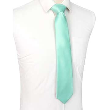 JEMYGINS Aqua Silk Necktie for Men - Stylish & Versatile