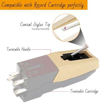 Record Player Needles, Turntable Stylus Record Needles Replacement for Crosley, 1byone, Boytone, LP&No.1, Victrola, and Jensen Vinyl Record Players(Pack of 3)