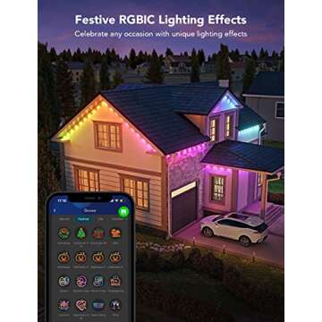 Govee Permanent Outdoor Lights, Smart RGBIC Outdoor Lights with 75 Scene Modes, 150ft with 108 LED Christmas Lights, IP67 Waterproof for Christmas Decorations, Work with Alexa, Google Assistant, White