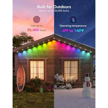 Govee Permanent Outdoor Lights, Smart RGBIC Outdoor Lights with 75 Scene Modes, 150ft with 108 LED Christmas Lights, IP67 Waterproof for Christmas Decorations, Work with Alexa, Google Assistant, White