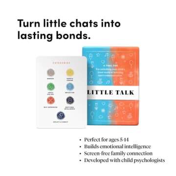 BestSelf Conversation Cards for Kids Little Talk Deck - 170 Prompts, Ideal Classroom Must Haves Therapy Games for Kids, Social Skills Activities and Fun Conversation Starters for Kids and Families