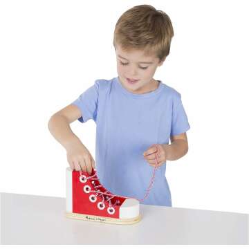 Wood Lacing Sneaker for Kids Learning to Tie Shoes