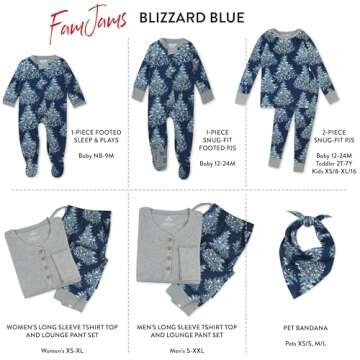 HonestBaby Organic Cotton Family Matching Pajamas Set - Blizzard Blue