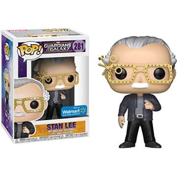 Funko Stan Lee (Walmart Exclusive) POP! Marvel x Guardians of The Galaxy Vinyl Figure + 1 Official Marvel Trading Card Bundle [#281]