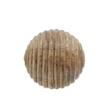 4" Decorative Wooden Orb - Natural Color Brown Creative Round Decor Statue - Abstract Creative Home or Office Decor - Housewarming Gift