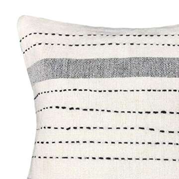 Universal Home Fashions Firm Cushion Environmentally Conscious Support Cotton Decorative Throw Pillows, Beige/Black