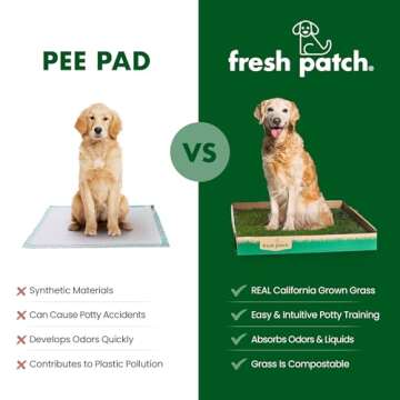 Fresh Patch Real Grass Patch for Dogs, Cats, and Extra Large Pets 30 Pounds and Above – Disposable Pet Grass Pee Pads with Tray – Indoor and Outdoor Potty Training Mat (24 Inches x 48 Inches)