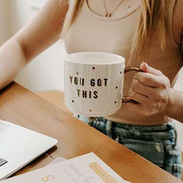 Sweet Water Decor You Got This Tile Coffee Mug - Novelty Coffee Mugs - 17oz Gold Handle Coffee Cup - New Job Gifts, Inspirational Gift Ideas for Women