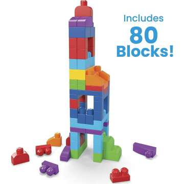 Fun MEGA BLOKS 80-Piece Toddler Building Blocks