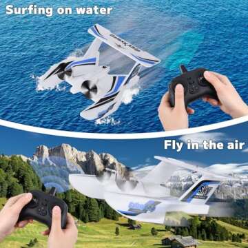 OMNANGO Hobby RC Airplanes - Sea Land & Air RC Plane KF603， 2.4GHZ Waterproof Rc Aircraft & 6-Axis Gyro Stabilization Systemfor with Beginners Adults Kids RC Float Plane for Enthusiasts