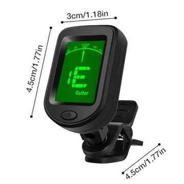 Guitar Tuner Clip On For Acoustic/Electric Guitar - Accessories Guitar Tuner | Clip On Tuner For Guitar | Multi-Function Ukulele, Violin, Bass, Banjo And Chromatic Tuning Modes | Electric Guitar Tuner