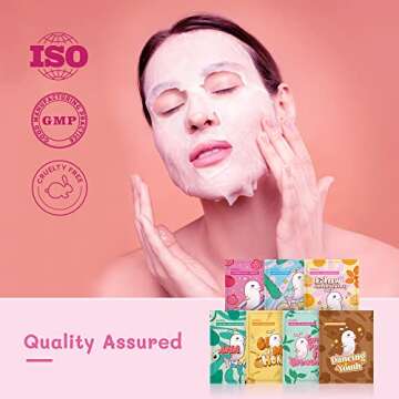 ZealSea Face Masks Skincare, Facial Masks for Women Skin Care, Sheet Masks Beauty with Natural Ingredients, Birthday Party Spa Gift for Kids Teens Girls, Hydrate and Soothe for All Skin Types 21 Pack