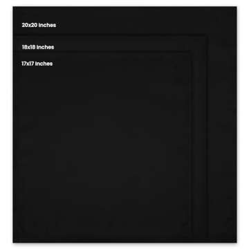 Utopia Home [24 Pack, Black] Cloth Napkins 20x20 Inches, 100% Polyester Hemmed Edges, Washable and Reusable Ideal for Parties, Weddings and Dinners