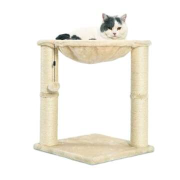 Cat Tower with Hammock and Scratching Post