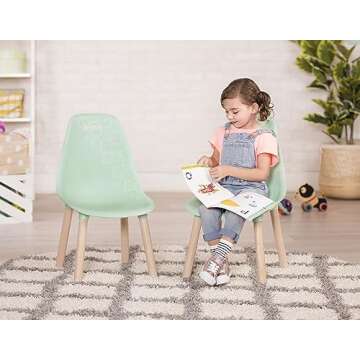 B. toys- B. spaces – Chairs For Kids – 2 Chairs – Wooden Legs - Furniture For Kids – Kid Century Modern: Chair Set - Mint- 3 Years +