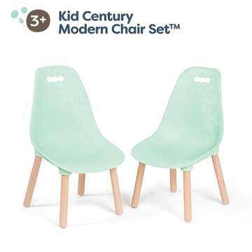 B. toys- B. spaces – Chairs For Kids – 2 Chairs – Wooden Legs - Furniture For Kids – Kid Century Modern: Chair Set - Mint- 3 Years +