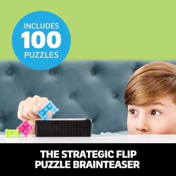 Educational Insights Kanoodle Flip 3-D Brain Teaser Puzzle Game for Kids, Teens And Adults, Featuring 100 Challenges, Ages 7+