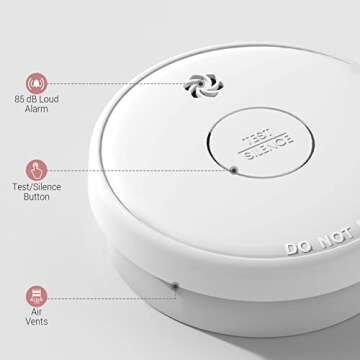 Fire Alarms Smoke Detectors, Smoke Alarm Battery Operated, Fire Alarm with Test Button & Low Battery Signal, Photoelectric Technology Fire Detectors for Bedroom and Home