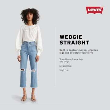 Levi's Women's Wedgie Straight Jeans, (New) The Bells and Whistles, 29