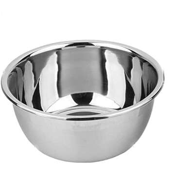 meleg otthon Stainless Steel Mixing Bowl, 5.8QT Salad Bowl, Metal Bowls, Stainless Steel Basin, Heavy Duty Deeper Edge Mirror Finish Dishwasher Safe Bowl (L)…