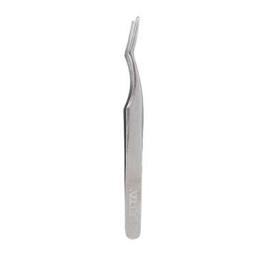 False Eyelash Applicator - FEITA Professional Curved Eyelashes Extension Tweezer for Easy Lashes Application and Removal - Silver - 1Pc