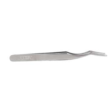 False Eyelash Applicator - FEITA Professional Curved Eyelashes Extension Tweezer for Easy Lashes Application and Removal - Silver - 1Pc