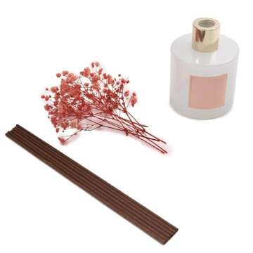 Cocorrína Premium Reed Diffuser Set with Preserved Baby's Breath & Cotton Stick Sandalwood Rose | 6.7oz Scent Fragrance Oil Diffuser for Bedroom Bathroom Home Décor