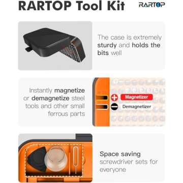 RARTOP Precision Screwdriver Set, 130 in 1 with 120 bits Repair Tool Kit, Magnetic Screwdriver Set with mini built-in box for Electronics iPhone Jewelers Game Console (130-IN-Orange)