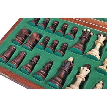 Chess and games shop Muba Beautiful Handcrafted Wooden Chess Set with Board and Chess Pieces - Gift idea Products (16inch (40 cm)), 1-2 players