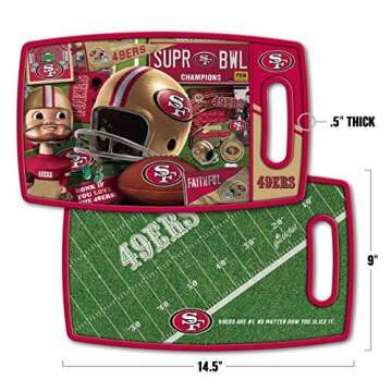 YouTheFan NFL San Francisco 49ers Retro Series Cutting Board - Perfect for Fans