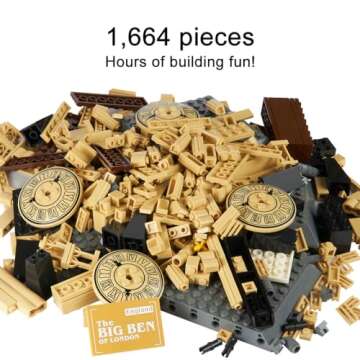 Apostrophe Games Big Ben Building Block Set (1,664 Pieces) London's Big Ben Clock Tower Famous Landmark Series - Architecture Model for Kids and Adults