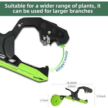 Suca Plant Tying Machine, Lightweight Plant Tying Tape Tool to Tie Up Vine Quickly, Plant Tie Tapener Gun with Tapes and Staples Green