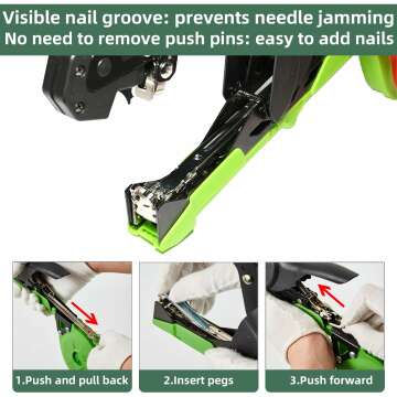 Suca Plant Tying Machine, Lightweight Plant Tying Tape Tool to Tie Up Vine Quickly, Plant Tie Tapener Gun with Tapes and Staples Green