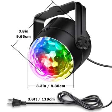 Apeocose [3-Pack] Disco Ball Party Lights Sound Activated with Remote Control, 12 Modes DJ Strobe Stage Light for New Years Eve Party Supplies 2025 New Years Eve Party Decorations Home Dance Birthday