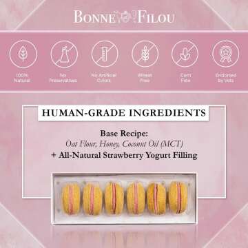 Luxury Dog Treats - Gourmet Dog Macarons, 6 Count