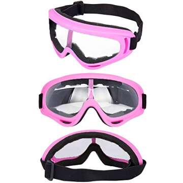 LJDJ Ski Goggles, Pack of 4 - Snowboard Adjustable UV 400 Protective Motorcycle Goggles Outdoor Sports Tactical Glasses Dust-Proof Combat Military Sunglasses for Kids, Boys, Girls, Youth, Men, Women