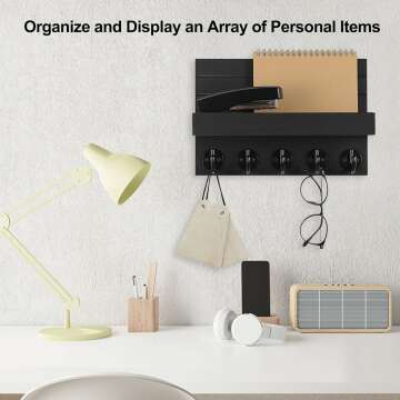 Elegant Key Holder & Mail Organizer with Shelf