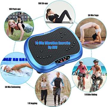 AXV Vibration Plate Exercise Machine Whole Body Workout Portable Mini Vibrate Fitness Platform Lymphatic Drainage Machine for Weight Loss Shaping Toning Wellness Home Gyms Workout