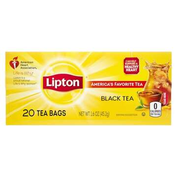 Lipton Tea Bags, Black Tea, Iced or Hot Tea, Can Support Heart Health, 240 Total Tea Bags (20ct - Pack of 12)