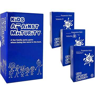 Kids Against Maturity: Card Game for Kids and Families, Super Fun Hilarious for Family Party Game Night, Combo Pack with Expansion #1 #2 and #3