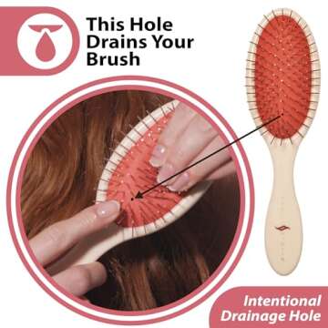 Sheila Stotts Untangle Brush- Detangler Hair Brush W/Drainage Hole- Detangle Wet, Damp or Dry Hair- For Women, Men & Children With All Hair Types (Length 8.5" Width 2.5")