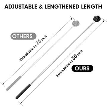 TUKUOS Telescoping Back Scratcher with 3Pcs Detachable Scratching Heads-Gift for husband