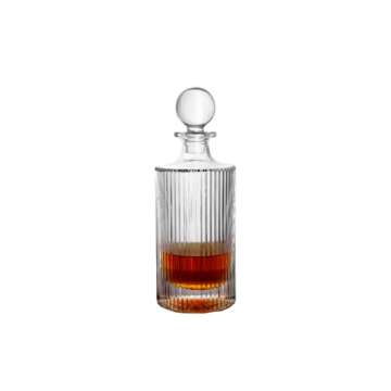 Whiskey Decanter and Glass Stopper 27 oz Square Decanter for Whiskey, Bourbon, Brandy, Liquor, and Rum