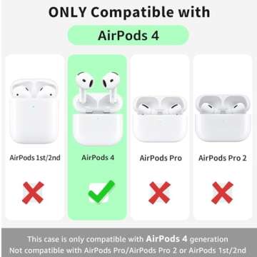 Woyinger for Airpods 4th Case Cover, Come with Cleaner Kit,Soft Skin Silicone Case Cover with Keychain, Full Protective Case for Men and Women, Compatible with AirPods 4th Generation Case(Pink)