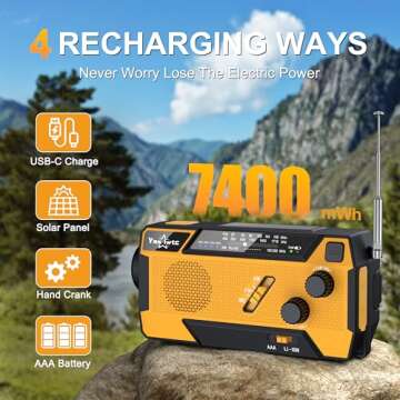 Yesiwtc Emergency Crank Weather Radio for Survival