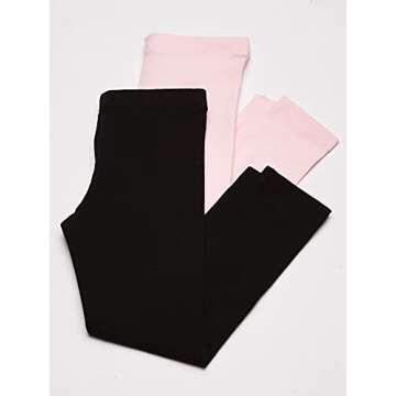 Baby Girls Leggings 2 Pack - Black/Shell, 6-9M